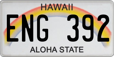 HI license plate ENG392