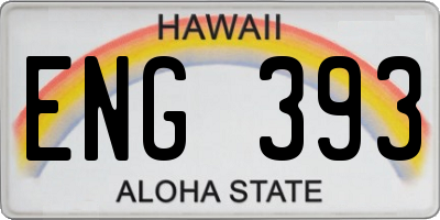 HI license plate ENG393