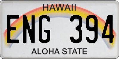 HI license plate ENG394