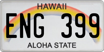 HI license plate ENG399