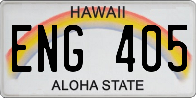 HI license plate ENG405