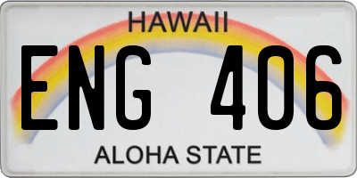HI license plate ENG406
