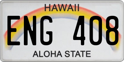 HI license plate ENG408