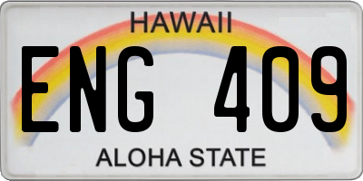 HI license plate ENG409