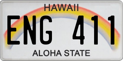 HI license plate ENG411