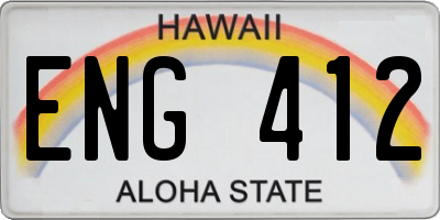 HI license plate ENG412