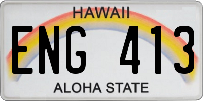 HI license plate ENG413
