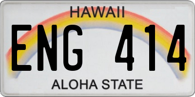 HI license plate ENG414