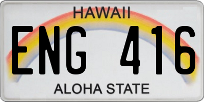 HI license plate ENG416