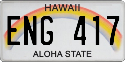 HI license plate ENG417