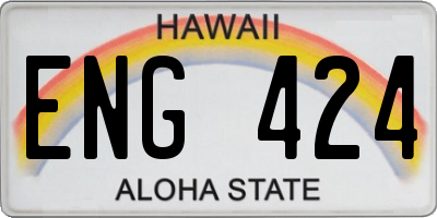 HI license plate ENG424