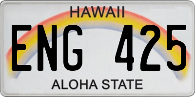 HI license plate ENG425