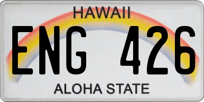 HI license plate ENG426