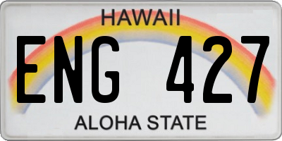 HI license plate ENG427