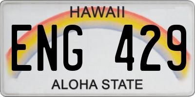 HI license plate ENG429