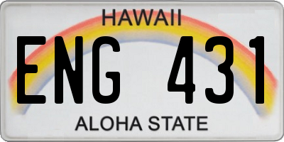HI license plate ENG431