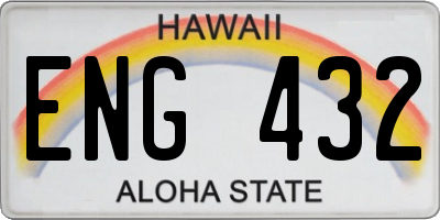 HI license plate ENG432