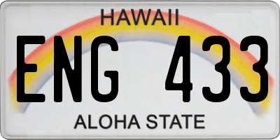 HI license plate ENG433