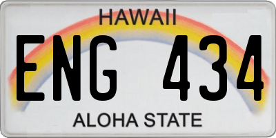 HI license plate ENG434