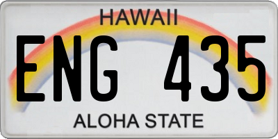 HI license plate ENG435