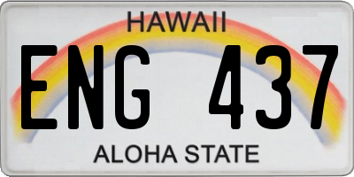 HI license plate ENG437
