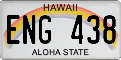 HI license plate ENG438