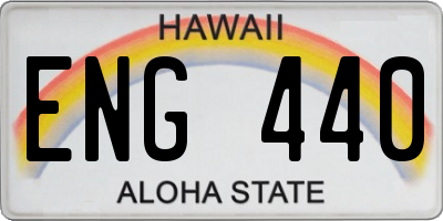 HI license plate ENG440