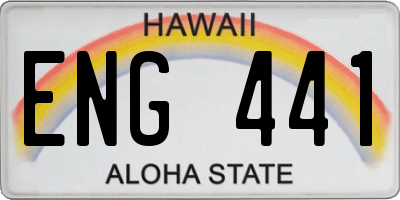 HI license plate ENG441