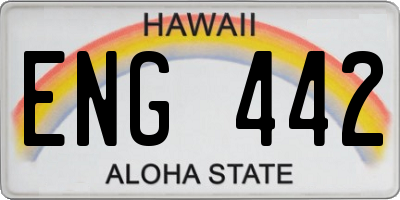 HI license plate ENG442