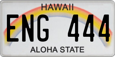 HI license plate ENG444