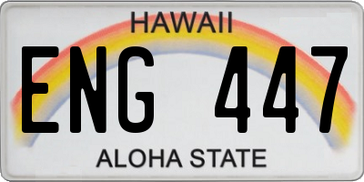 HI license plate ENG447