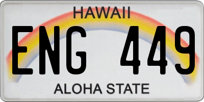 HI license plate ENG449