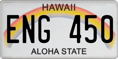 HI license plate ENG450