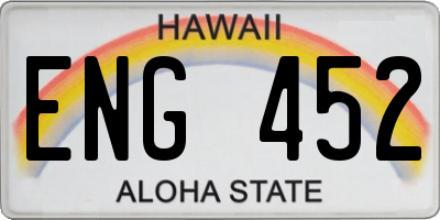 HI license plate ENG452