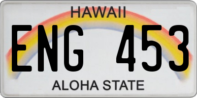 HI license plate ENG453