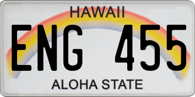 HI license plate ENG455