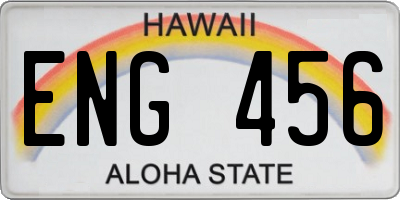 HI license plate ENG456