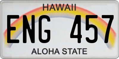 HI license plate ENG457