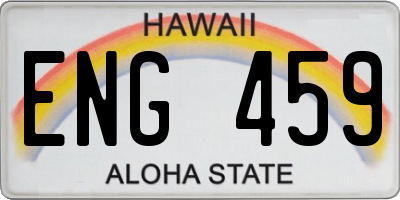 HI license plate ENG459