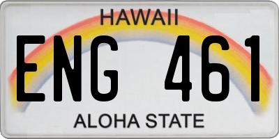 HI license plate ENG461
