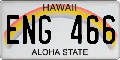 HI license plate ENG466
