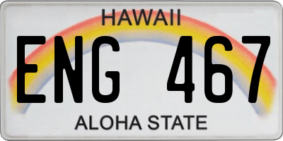 HI license plate ENG467