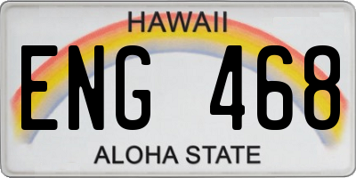 HI license plate ENG468