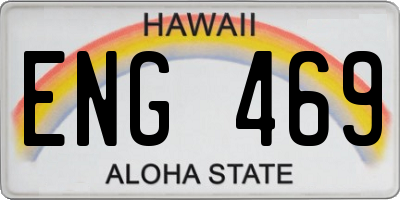 HI license plate ENG469