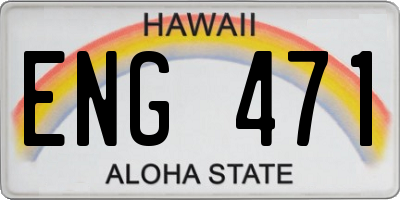 HI license plate ENG471