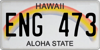 HI license plate ENG473