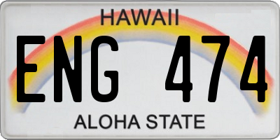 HI license plate ENG474