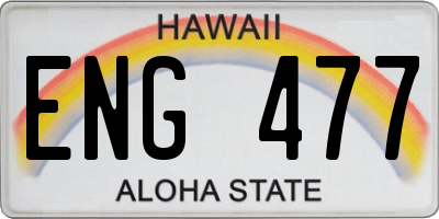 HI license plate ENG477