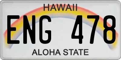 HI license plate ENG478