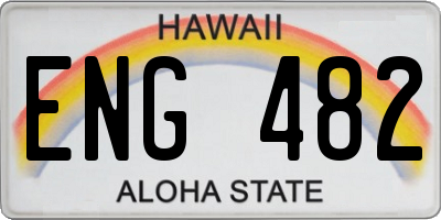 HI license plate ENG482